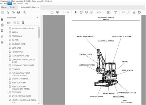 kubota kx91 3 parts manual